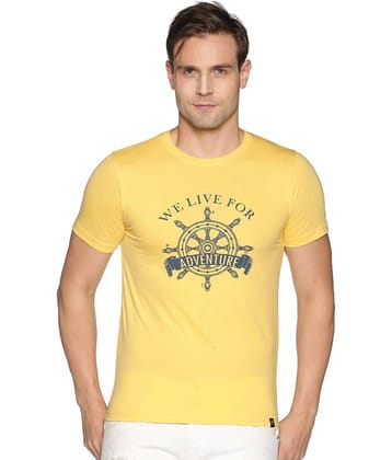 Dollar Athleisure Pack of 1 Cotton Regular Fit Men's T-Shirt ( Yellow )