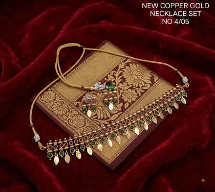 Copper gold necklace