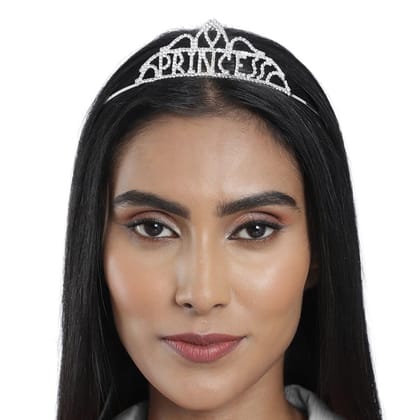 Women Silver-Toned Embellished Princess Tiara