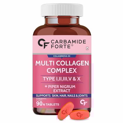 Carbamide Forte Multi Collagen Complex (Type I, II, III, V & X ) | 90 Tablets