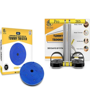 PRO365 Tummy Trimmer Double Spring with Tummy Twister Combo Useful for Figure Tone-Up, Weight Reduction, Acupressure Pyramids, Power Mat, Magnetic Therapy, for Men & Women