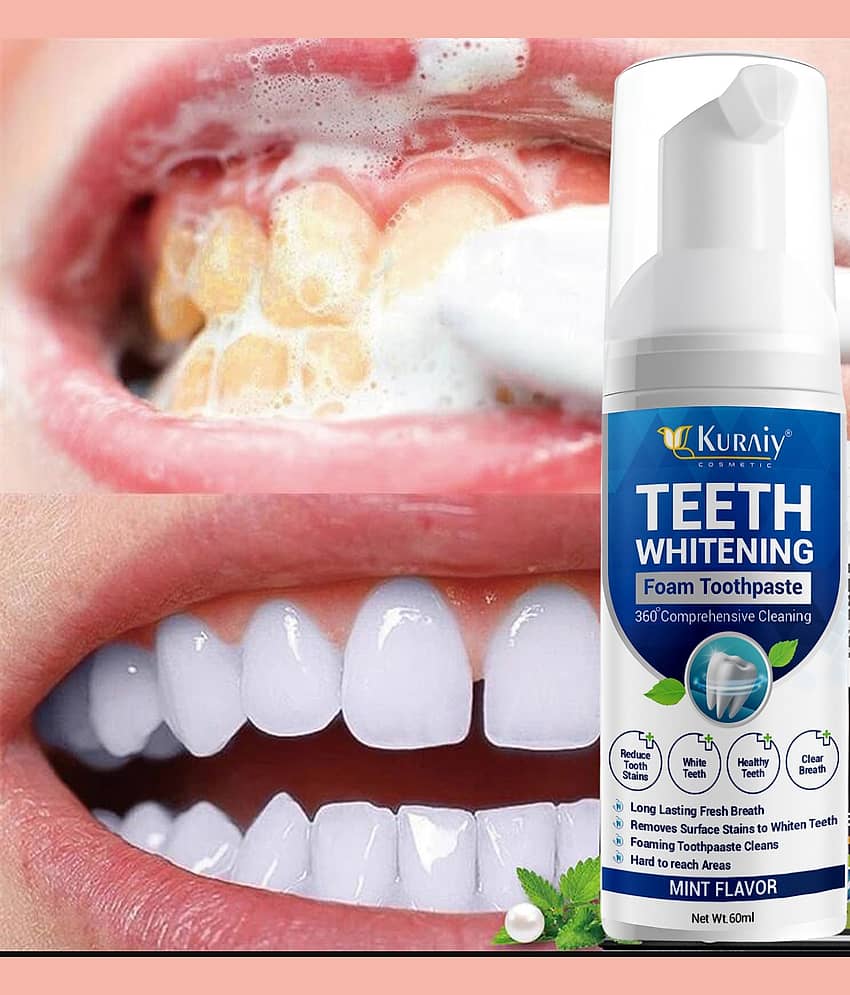 KURAIY Teeth Whitening Oral Hygiene Breath Toothpaste Foam 60ML