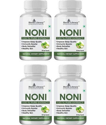 Herbs Library Noni Capsule For Boost Immunity & Blood Sugar, 60 capsules Each (Pack of 4)