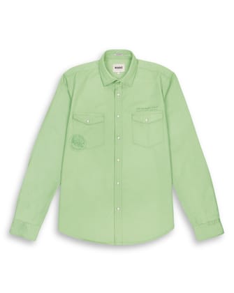 DOUBLE POCKET SOLID SHIRT IN SAGE GREEN-M