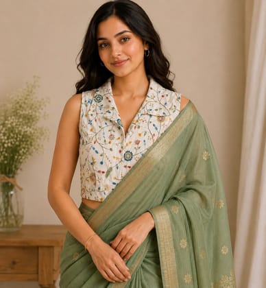 Elegant Floral Embroidered Designer Blouse