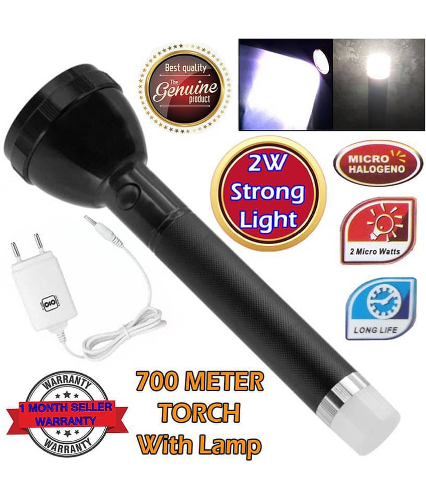 Stylopunk - 2W Rechargeable Flashlight Torch (Pack of 1)