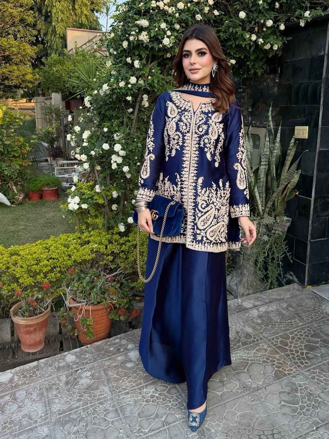 Rangoli Silk Embroidered Plazzo Set