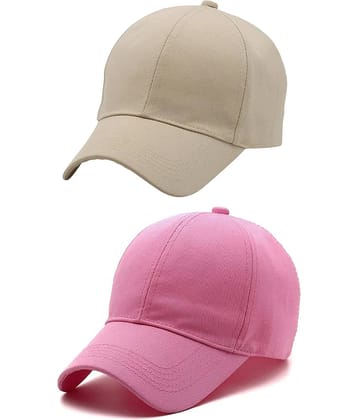 Zacharias - 100% Cotton Beige Men's Cap ( Pack of 2 )