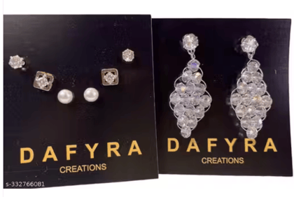 Versatile Silver Delight: 1 Pair + 3 Studs Combo for Every Occasion