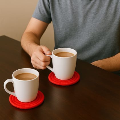 Red Tea Coaster Set (3 Pieces)