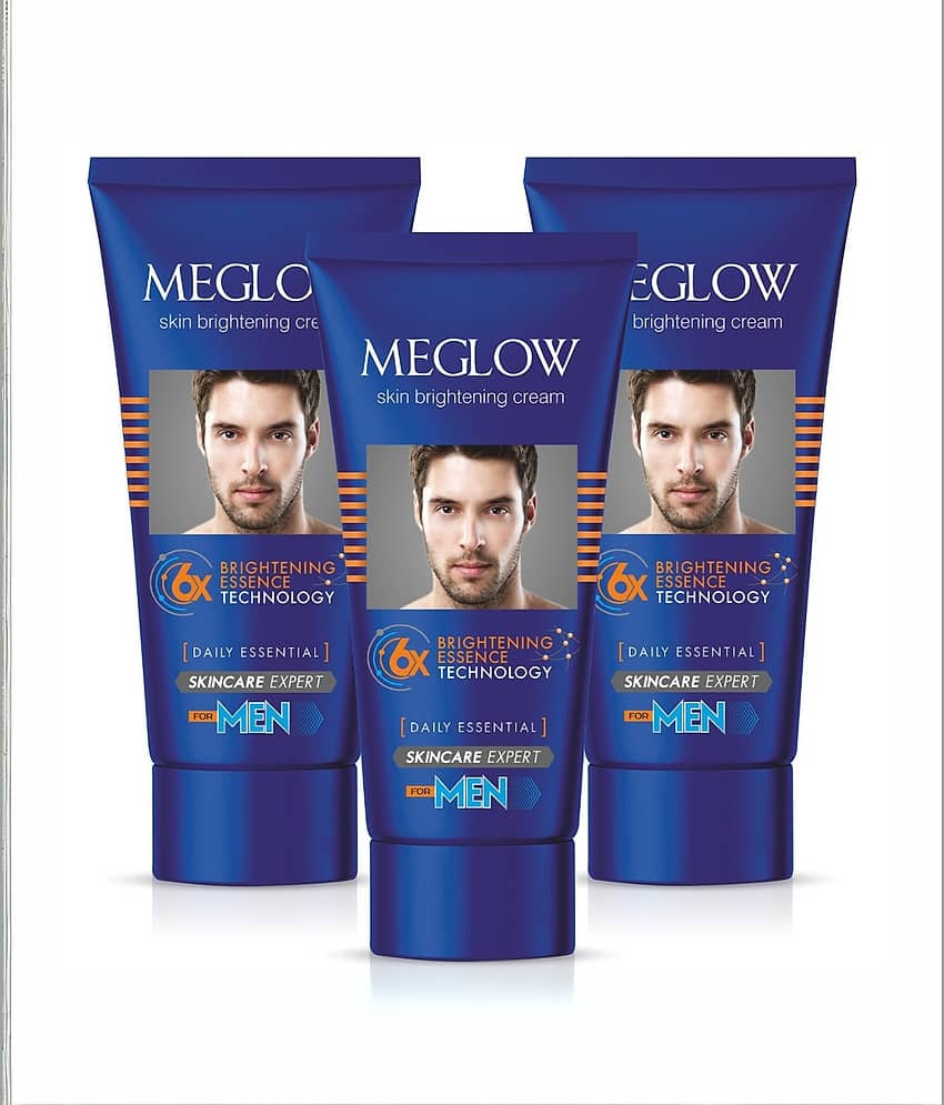 Meglow Skin Brightening Cream For Men Face Cream For Glowing Skin with Vitamin E 30g ( Pack of 3 )