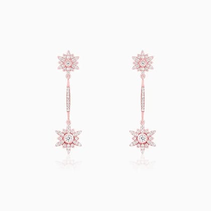 Rose Gold Star Dangle Earrings
