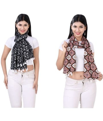 JVNINE - Multicolor Viscose Women's Stole ( Pack of 2 )