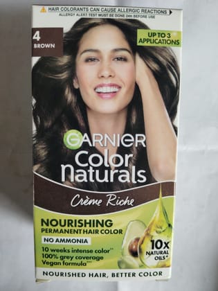Garnier Color Naturals Creme riche Nourishing Permanent hair color No ammonia 4 brown 35ml+30g