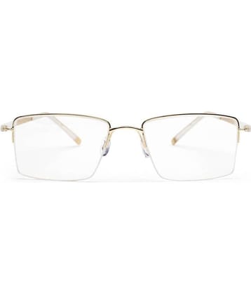 YourSpex - Gold Rectangular Eyeglass Frame ( Pack of 1 )