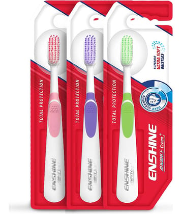 Enshine Advance Clean Toothbrush for Deep Cleaning, Enamel Protection & Oral Hygiene (Pack Of 3)