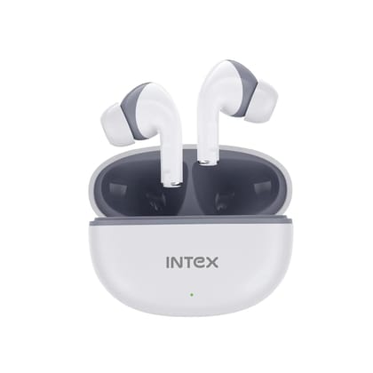 Intex Buds AERO TWS Bluetooth Earbuds with AI ENC, Deep Bass, 13mm Driver, Type-C Fast Charging, 32H Playtime, Low Latency, Touch Control, Voice Assistant, Wireless Earphones (White)
