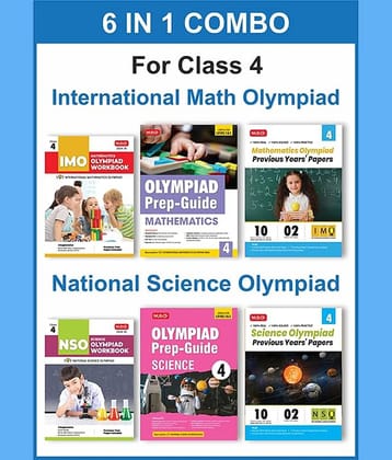 MTG Class-4 (Mathematics & Science) IMO-NSO Olympiad Workbook, Prep-Guide & Previous Years Papers (PYQs) with Mock Test Paper - SOF Olympiad Books For 2024-25 Exam (Set of 6 Books)