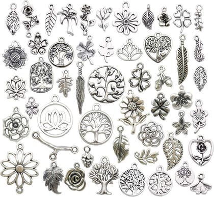 250 to 270 PCS Random Design Wholesale Bulk Lots Jewelry Making Charms Mixed Smooth Tibetan Silver Alloy Charms Pendants DIY for Bracelet Necklace Jewelry Making and Crafting , BMIX-020