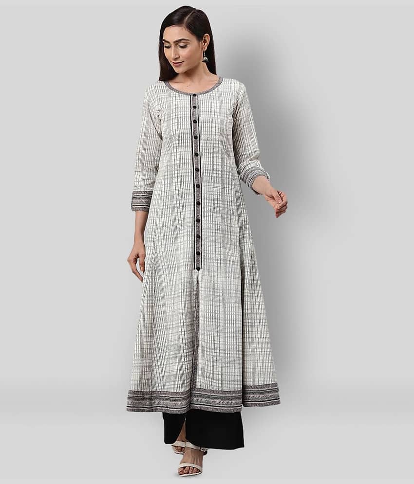 Yash Gallery Pack of 1 Cotton Printed Flared Women's Kurti - ( Multicolor )