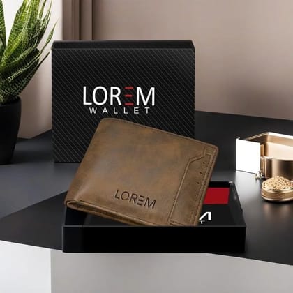 LOREM Removable Card Holder Bi-Fold Faux Leather 7 ATM Card Slots Wallet for Men-UF