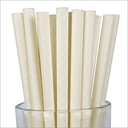 Edible Straw 6.5mm Dia x 210mm Length - White Pack of 25