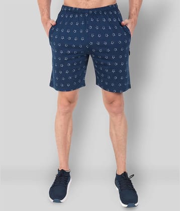 Zeffit - Blue Cotton Blend Men's Shorts ( Pack of 1 )