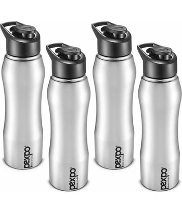 PEXPO 1000 ml Stainless Steel Sports Water Bottle (Set of 4, Silver, Bistro)