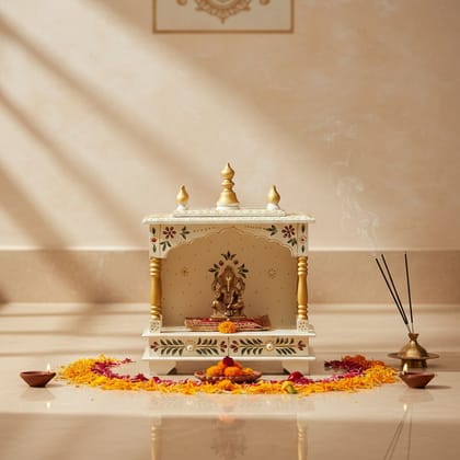 Hand Painted White Temple For Home