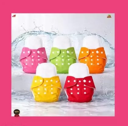 Eco-Friendly Baby Cloth Diapers Set Pack of 5
