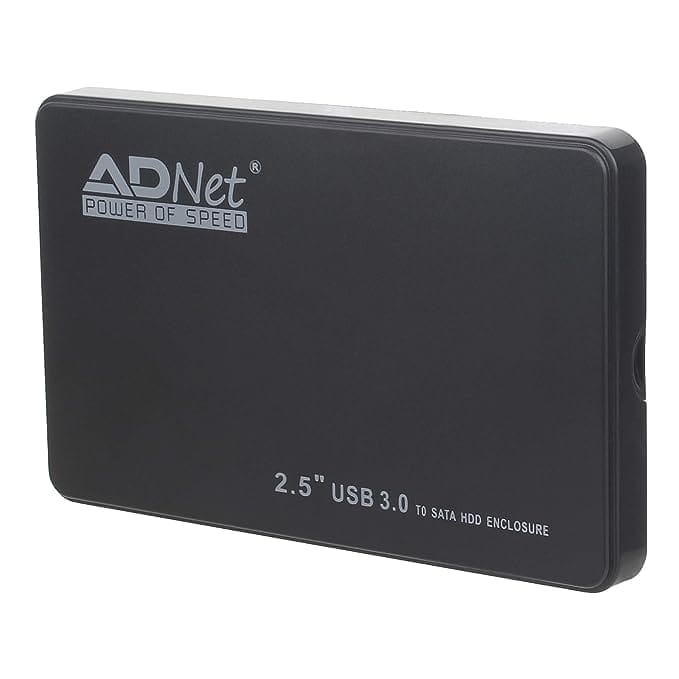 USB 3.0 HDD Enclosure 2.5" Case for SATA SSD HDD High Speed (Black)