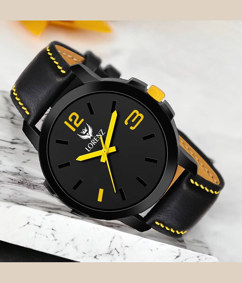 Lorenz Black PU Analog Men's Watch