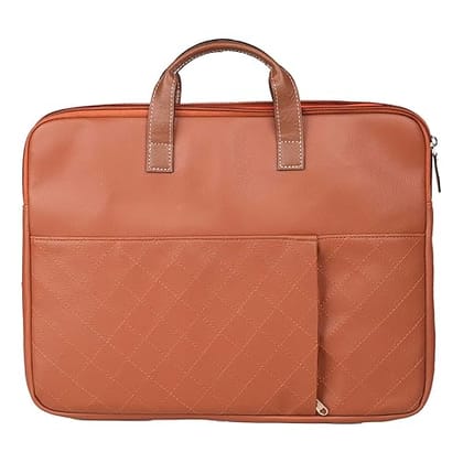 Portronics Encase 104 Laptop Sleeve for 15.6 Inch Laptops, PU Leather Office Bag with Trolley Strap, Smart Inner Pocket, Comes with Handle and Accessory Pockets, Office Laptop Bag by Case by Cover (Brown)