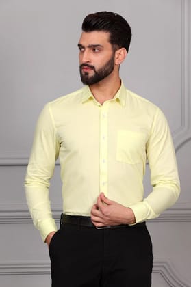 Banana Yellow Formal Cotton Shirt (Size - S) by BLUE EAGLE