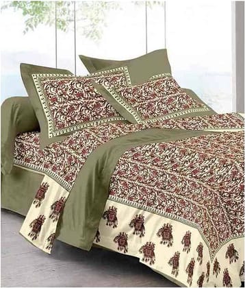 Uniqchoice - Assorted Cotton Double Bedsheet with 2 Pillow Covers