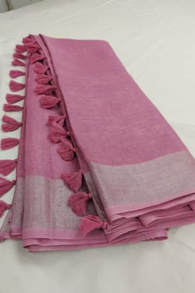 Handwoven Pure Linen Saree