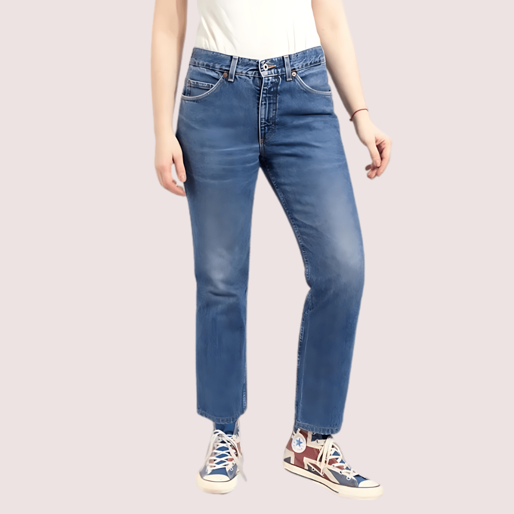 Women's 90s Blue Denim Straight Leg Jeans - Jeans | Buy online on ZillyBuy
