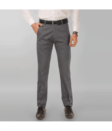 Haul Chic Dark Grey Slim -Fit Flat Trousers