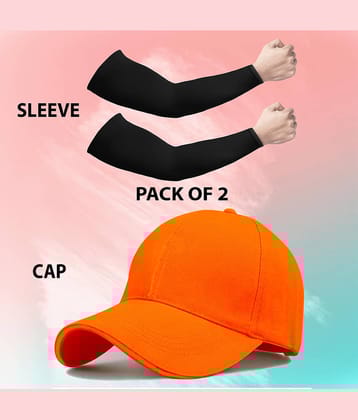 Bolax Pack of 2 Cotton Men's Cap ( Orange )
