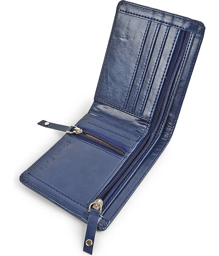 Classic World PU Printed Men's RFID Wallet With 6 Slots For Card ( Blue , Pack of 1 )