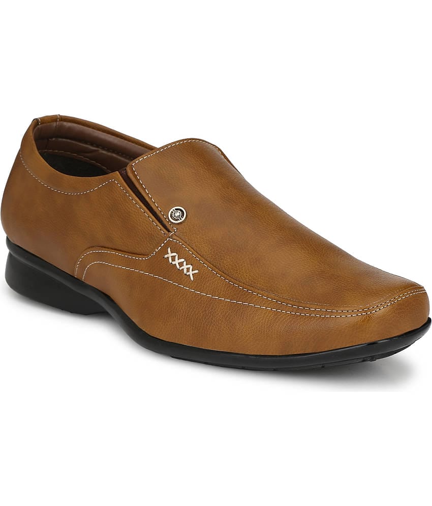 John Karsun Tan Men's Slip On Formal Shoes