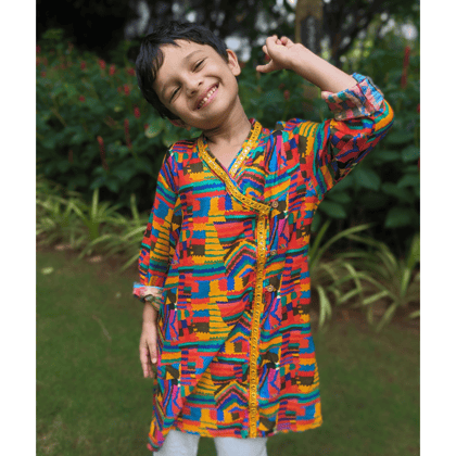 Viscose Silk Boys Angrakha Kurta | Makeba-0-6m
