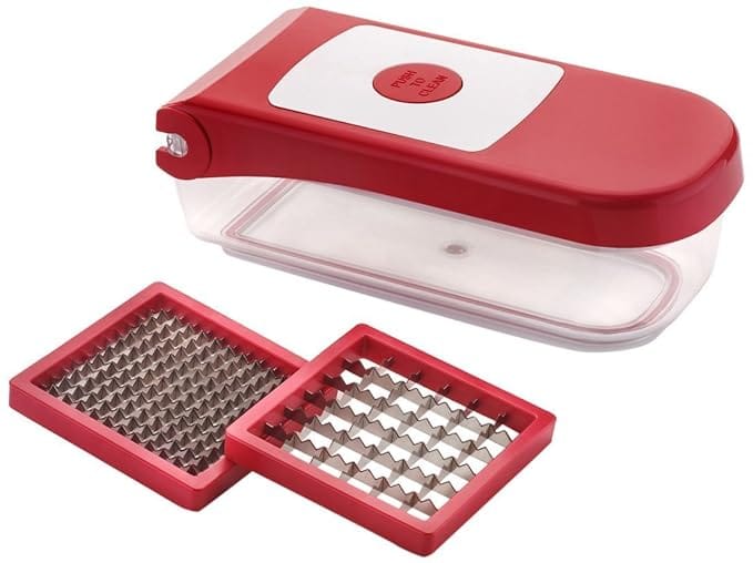 Ganesh Plastic Chopper Vegetable And Fruit Cutter, Red