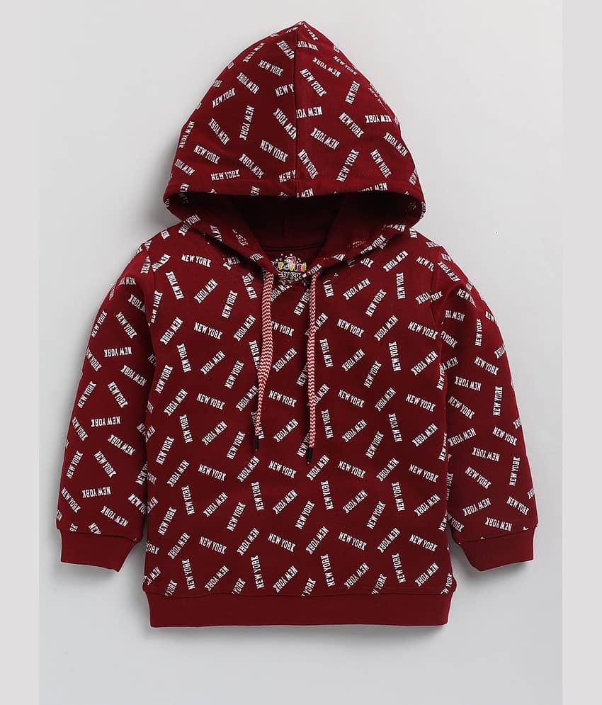 CUTOPIES Pack of 1 Boys Cotton Blend Sweatshirt ( Maroon )