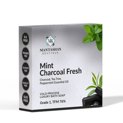 MINT CHARCOAL FRESH CHARCOAL, TEA TREE & PEPPERMINTSoap | Pack of 4