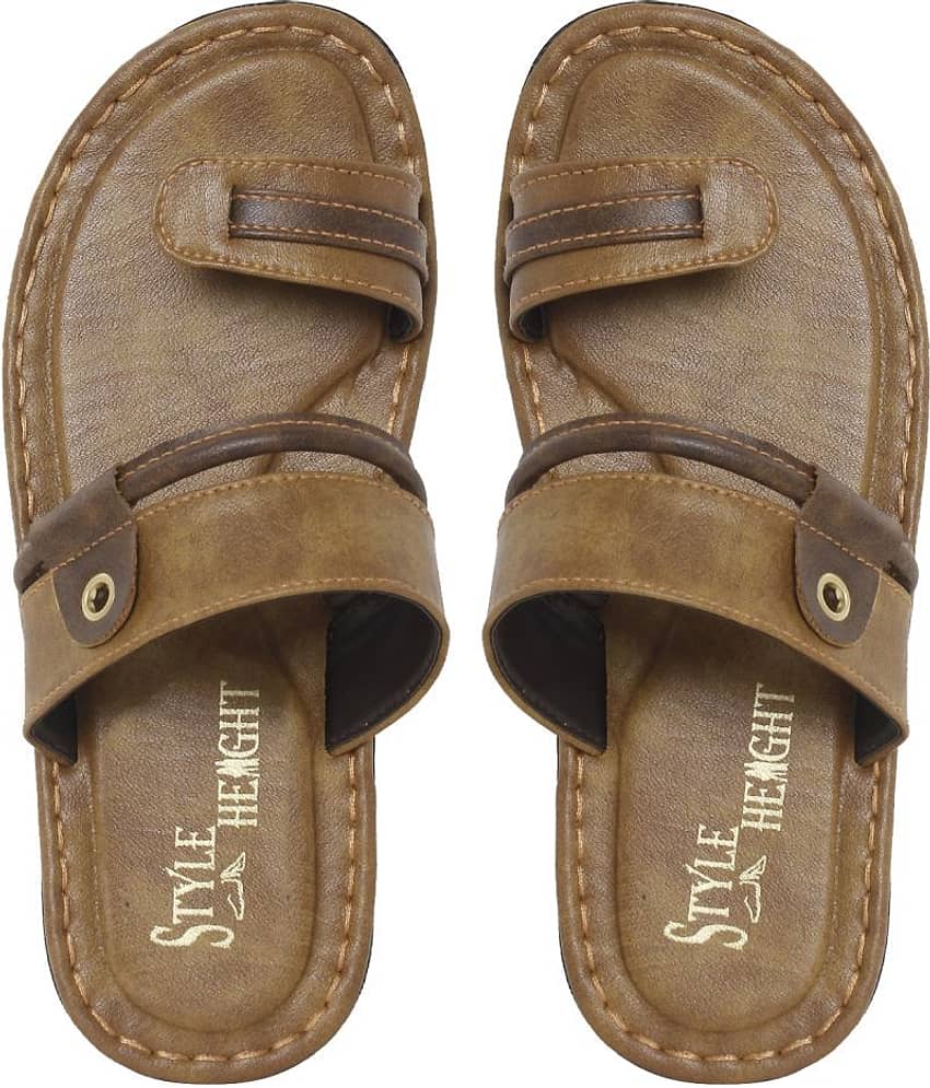 Style Height Tan Flip Flops