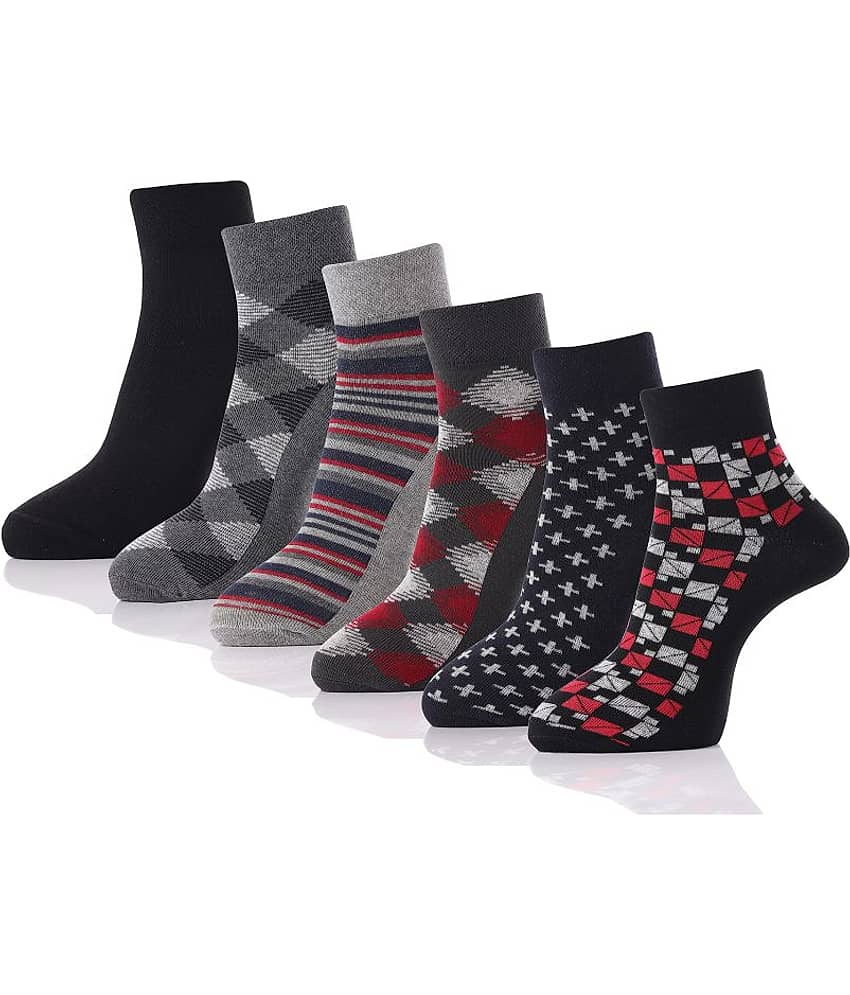 RC. ROYAL CLASS - Cotton Men's Striped Multicolor Ankle Length Socks ( Pack of 6 )