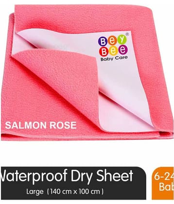 BeyBee Waterproof Bed Protector Sheet (Large (140cm X 100cm), Salmon Rose)