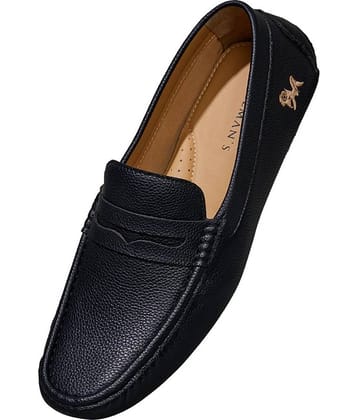 Neemans Dress Loafers Black Men's Driving Shoes