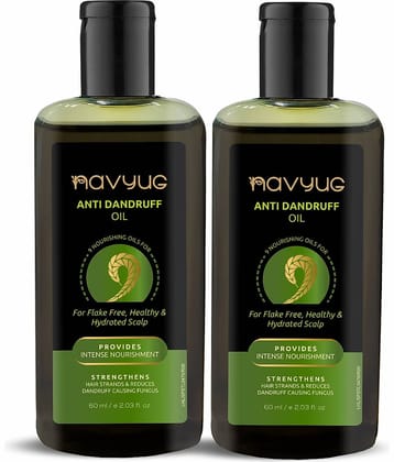 Leeford Navyug Anti - Dandruff Hair Oil for Men & Women | Nourishes Scalp | 60ml, Pack of 2